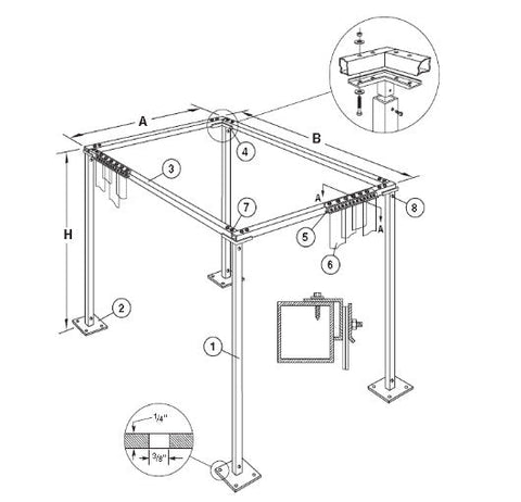 Freestanding Welding PVC Curtains